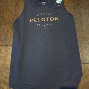 Peloton Charcoal Tank Top with Gold Text